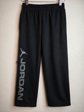 Nike Jordan Boys Black Fleece Sweatpants Youth M (10-12) Athletic Joggers
